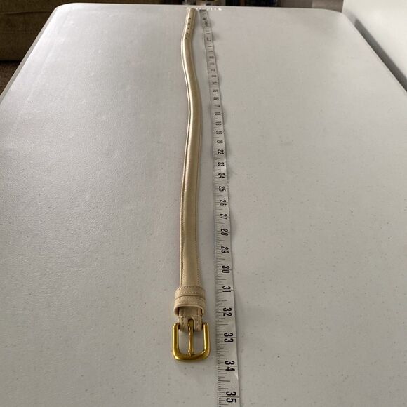 Coach Vintage Skinny Thin Leather Belt Solid Brass Buckle Made in New York City - Picture 9 of 16